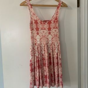 Casual pink pattern summer dress
